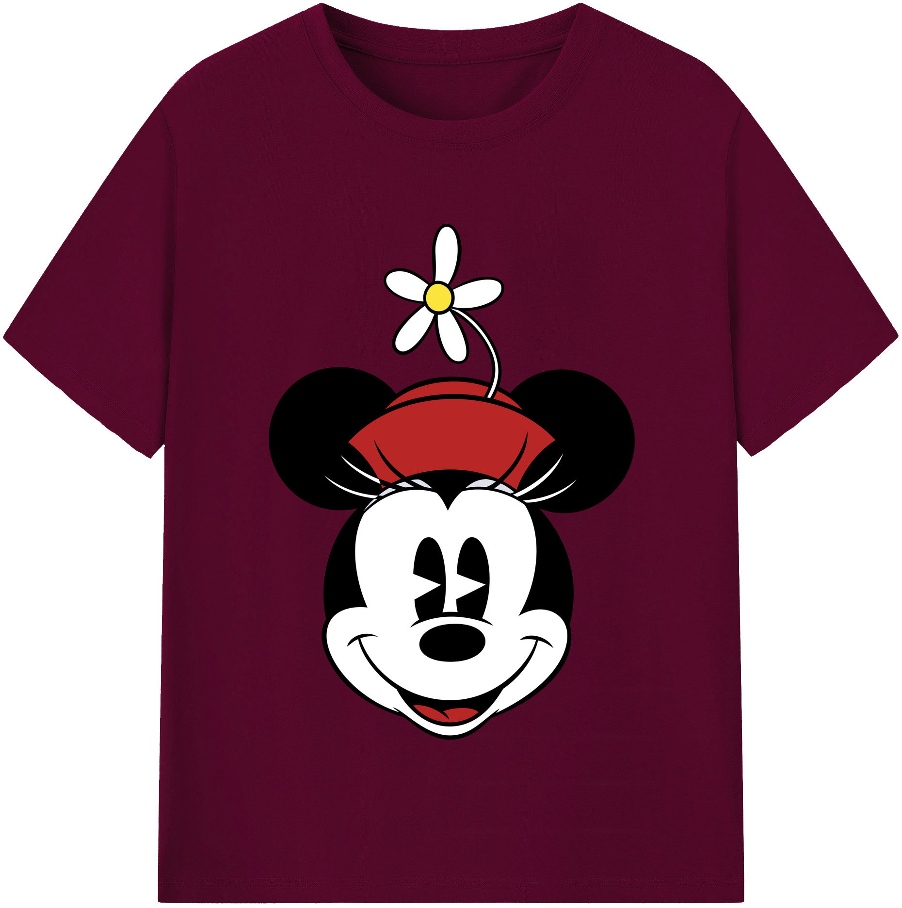 （画像用） ミッキーマウス Mickey Mouse レディースカジュアルプリントTシャツ（綿100％）